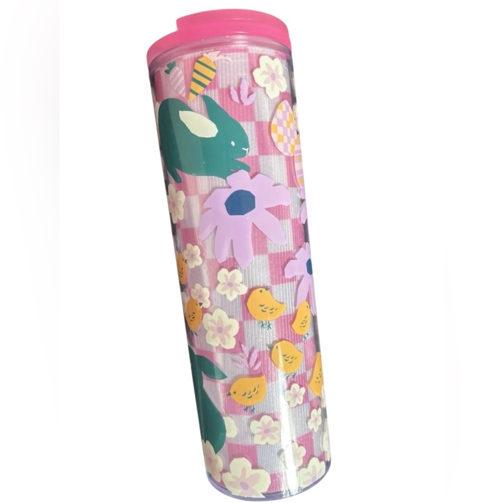 Starbucks Spring 2023 Easter Pink Bunny Floral Garden 16oz bottle tumbler *Read* - Picture 2 of 10